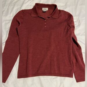 Vintage Brooks Brothers Red Quarter Button Sweater in red